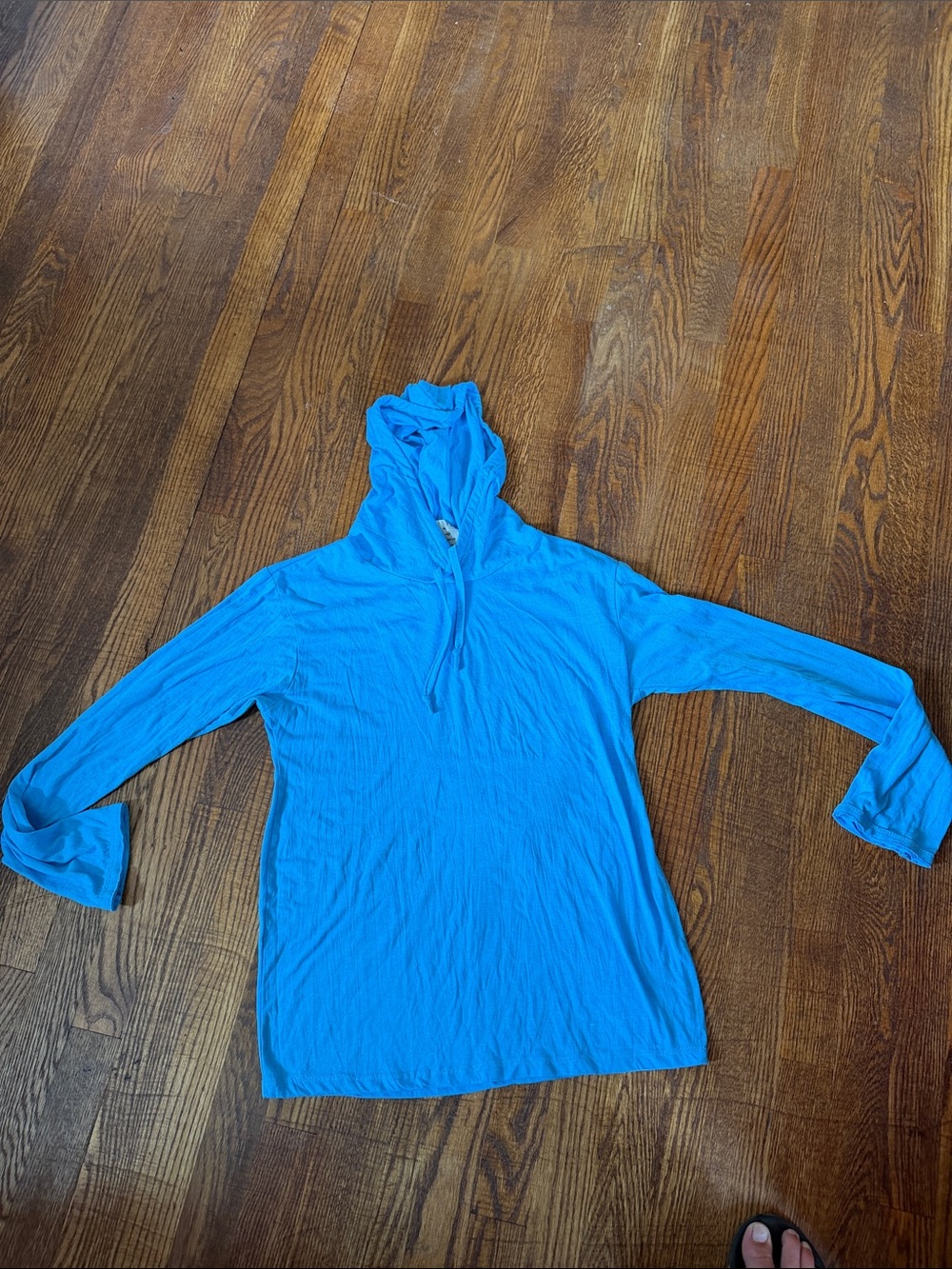 Women’s Blue Long Sleeve Hooded Tee